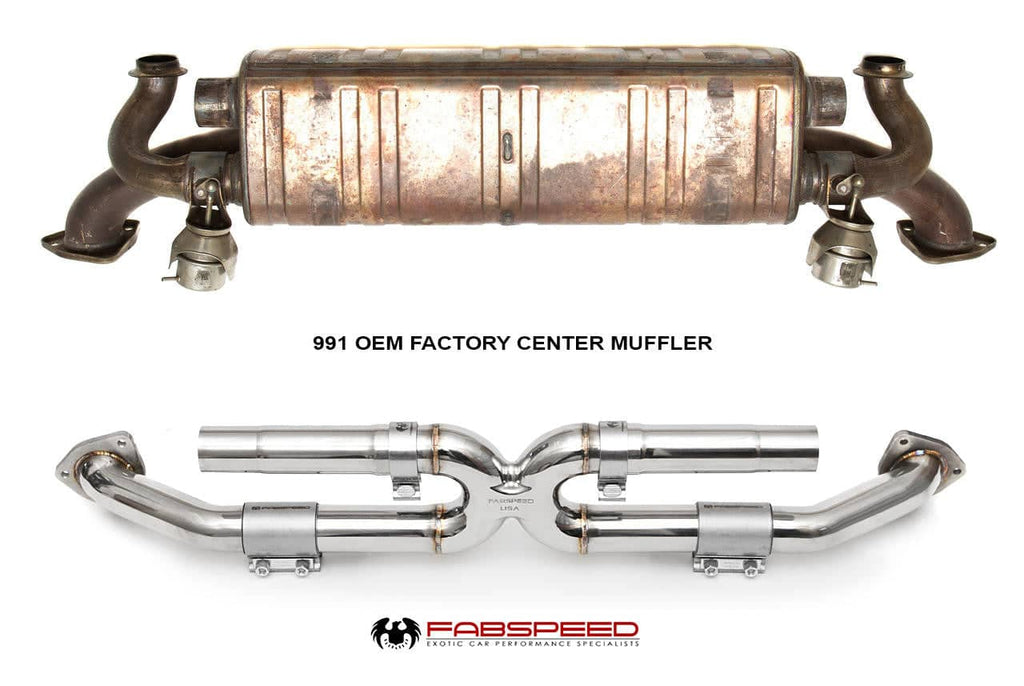 Kies-Motorsports Fabspeed Motorsports Fabspeed Porsche 991 Carrera Center Muffler Bypass X-Pipe (Non-Valved Exhaust)(2012-2016)