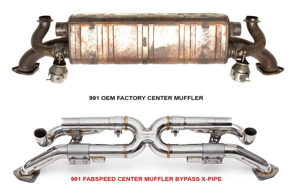 Kies-Motorsports Fabspeed Motorsports Fabspeed Porsche 991 Carrera Valvetronic Center Muffler Bypass X-Pipe (Valved Exhaust Only) (2012-2016)