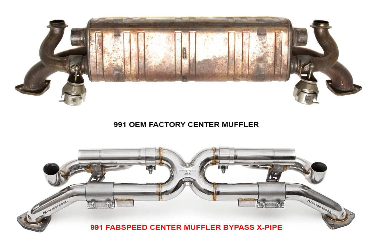 Kies-Motorsports Fabspeed Motorsports Fabspeed Porsche 991 Carrera Valvetronic Center Muffler Bypass X-Pipe (Valved Exhaust Only) (2012-2016)