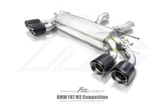 Kies-Motorsports Fi Exhaust BMW Fi Exhaust F87N M2 Competition |3.0T S55|2018+Front Pipe + Mid X-Pipe + Valvetronic Muffler + Quad Silver Tips (Retains OEM Valve Settings - No Remote)