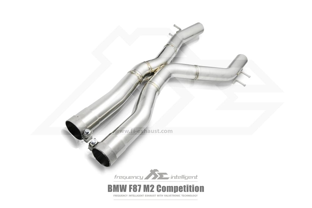 Kies-Motorsports Fi Exhaust BMW Fi Exhaust F87N M2 Competition |3.0T S55|2018+Front Pipe + Mid X-Pipe + Valvetronic Muffler + Quad Silver Tips (Retains OEM Valve Settings - No Remote)