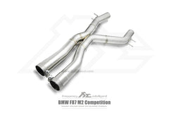 Kies-Motorsports Fi Exhaust BMW Fi Exhaust F87N M2 Competition |3.0T S55|2018+Front Pipe + Mid X-Pipe + Valvetronic Muffler + Quad Silver Tips (Retains OEM Valve Settings - No Remote)