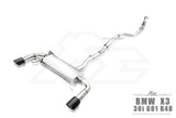 Kies-Motorsports Fi Exhaust BMW Fi Exhaust G01 X3 30i |B48|2019-2022 Front Pipe + Mid Pipe + Valvetronic Muffler + Dual Silver Tips (Retains OEM Valve Settings - No Remote)