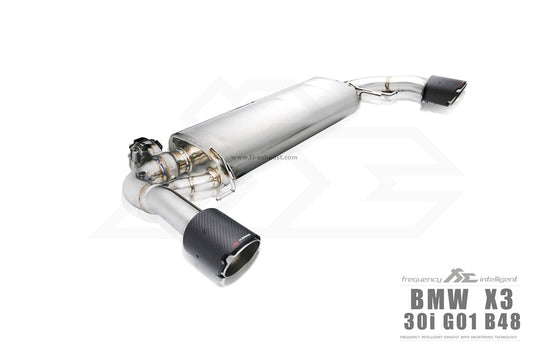 Kies-Motorsports Fi Exhaust BMW Fi Exhaust G01 X3 30i |B48|2019-2022 Front Pipe + Mid Pipe + Valvetronic Muffler + Dual Silver Tips (Retains OEM Valve Settings - No Remote)