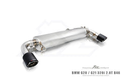 Kies-Motorsports Fi Exhaust BMW Fi Exhaust G20 / G21 320i 2.0T B46  |B46| 2019 +Front Pipe + Mid Pipe + Valvetronic Muffler + Dual Silver Tips + Standard Remote