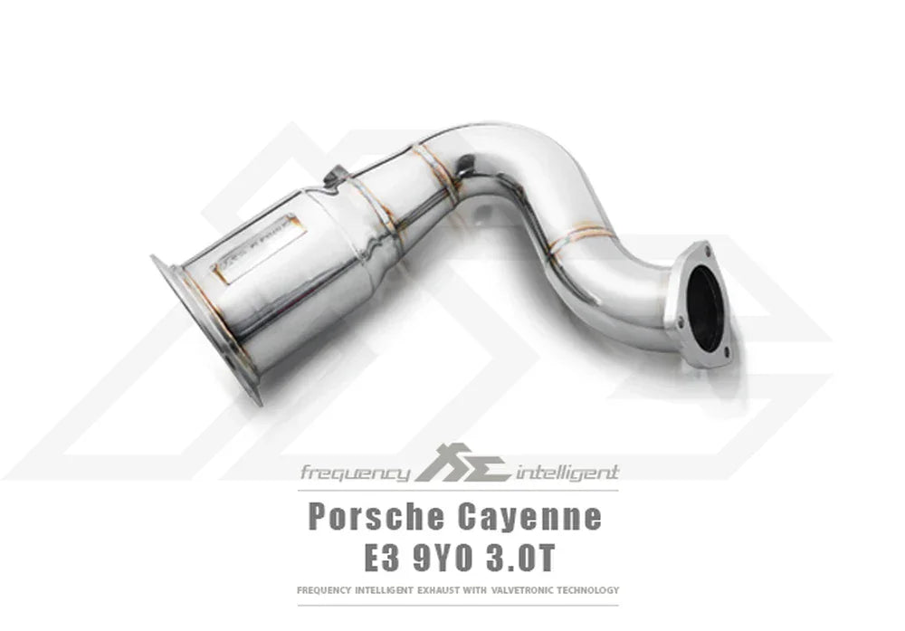 Kies-Motorsports Fi EXHAUST Porsche 9YA.1 / 9YA.2 Cayenne 3.0T Sport 200 Cell Downpipe With Ceramic Coating (Gold)