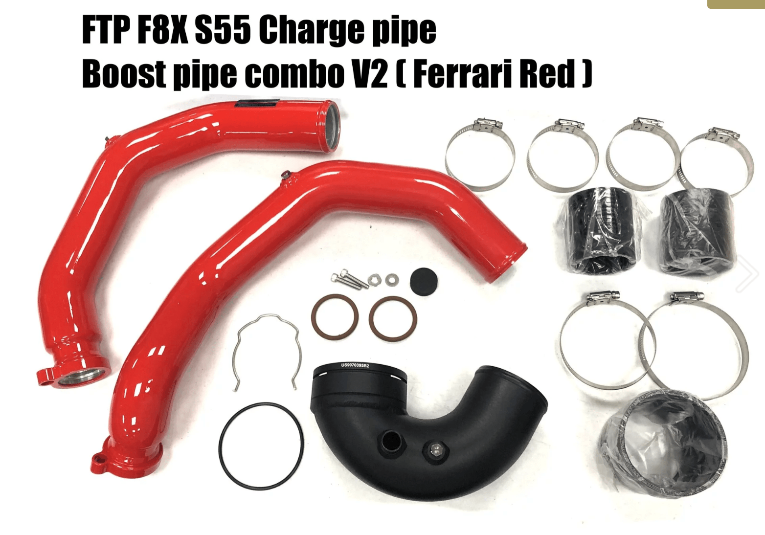 Kies-Motorsports FTP Motorsport FTP BMW S55 Charge pipe+Boost pipe combo V2 for F80 M3/F82 M4 Ferrari Red