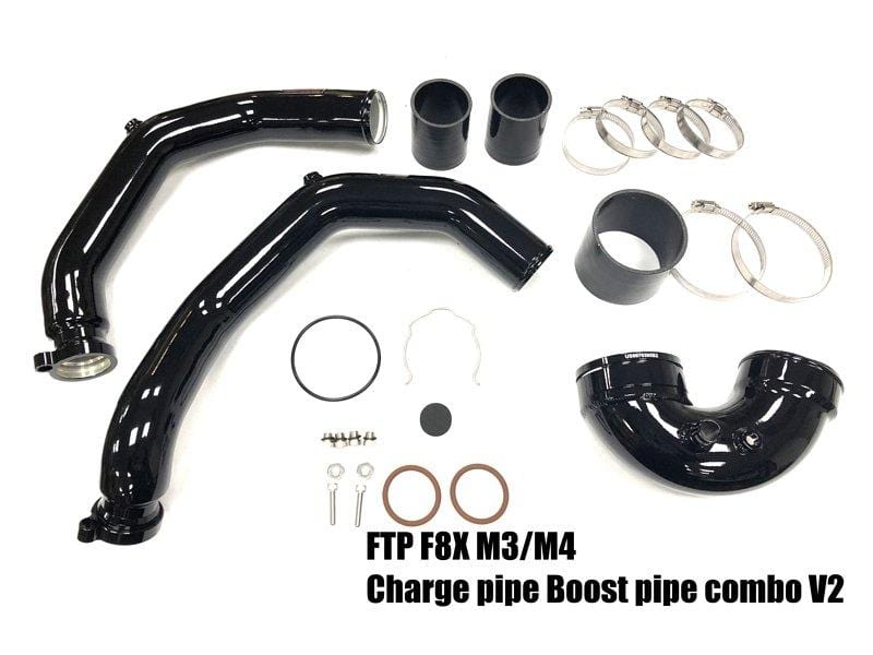Kies-Motorsports FTP Motorsport FTP BMW S55 Charge pipe+Boost pipe combo V2 for F80 M3/F82 M4 Gloss Black