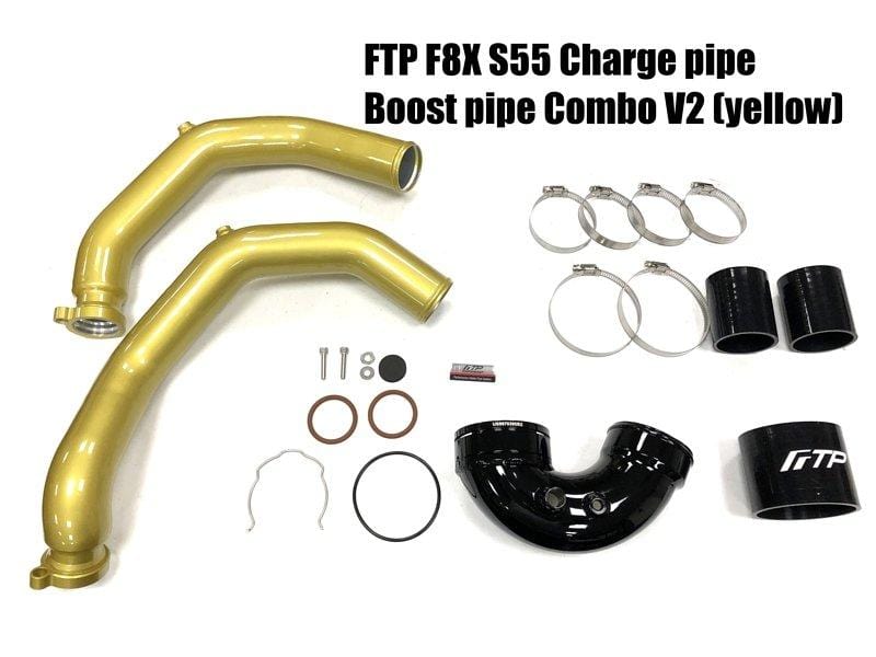 Kies-Motorsports FTP Motorsport FTP BMW S55 Charge pipe+Boost pipe combo V2 for F80 M3/F82 M4 Vivid Yellow