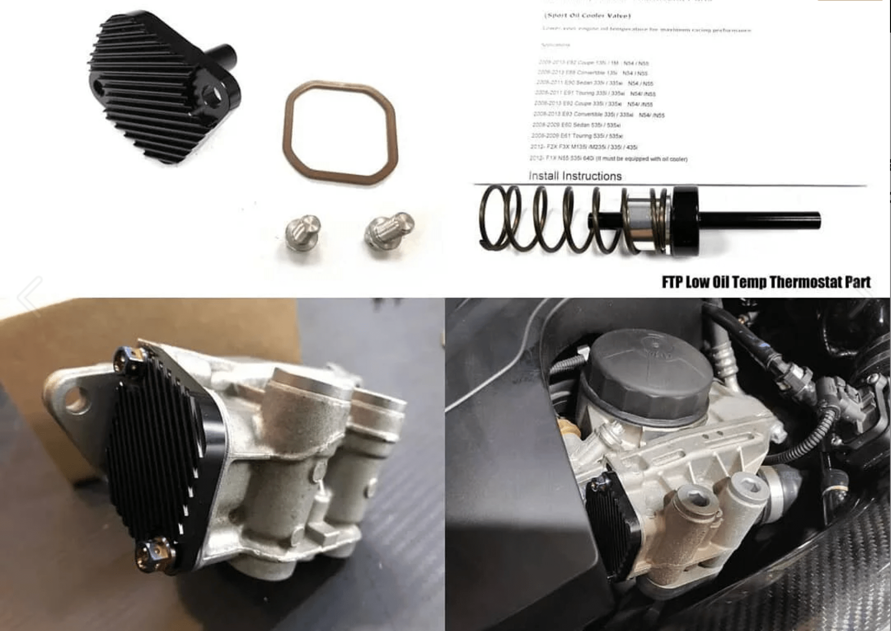 FTP S55 N55 N54 Thermostat Kit V2 135i 335i 535i ( Thermostat Parts + Cover ) Secondary image