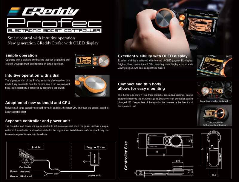 Kies-Motorsports GReddy GReddy PRofec Electronic Boost Controller - Amber OLED