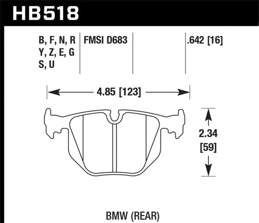 Kies-Motorsports Hawk Performance Hawk 01-05 BMW 330Ci 3.0L Base Rear ER-1 Brake Pads
