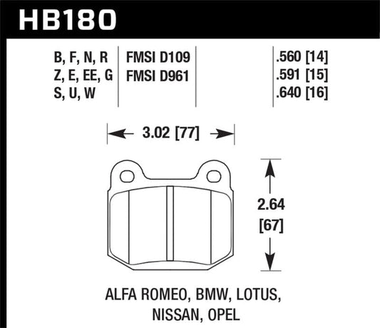 Kies-Motorsports Hawk Performance Hawk 01-05 Lotus Elise / 10-11 Lotus Elise/Exige Blue 9012 Race Front Brake Pads