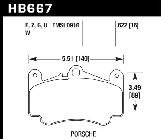 Kies-Motorsports Hawk Performance Hawk 02-05 Porsche 911 Carrera 4 Turbo Look/Carrera 4S Front DTC-60 Brake Pads