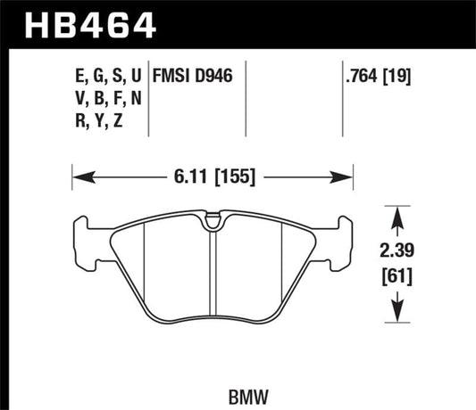 Kies-Motorsports Hawk Performance Hawk 03-06 BMW M3 / 04-11 BMW X3 LTS Street Front Brake Pads