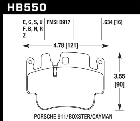 Kies-Motorsports Hawk Performance Hawk 04-05 Porsche 911 3.6L 40th Anniversary Edition Front ER-1 Brake Pads