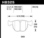 Kies-Motorsports Hawk Performance Hawk 04-06 BMW X5 3.0i/4.4i HPS 5.0 Street Front Brake Pads