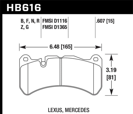 Kies-Motorsports Hawk Performance Hawk 05-06 Mercedes-Benz CLK55 AMG ER-1 Front Brake Pads (For Brembo Calipers)
