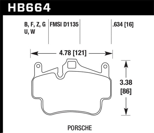 Kies-Motorsports Hawk Performance Hawk 05-08 Porsche 911 Carrera Front & Rear / 07-08 Cayman Front Perf Ceramic Street Brake Pads
