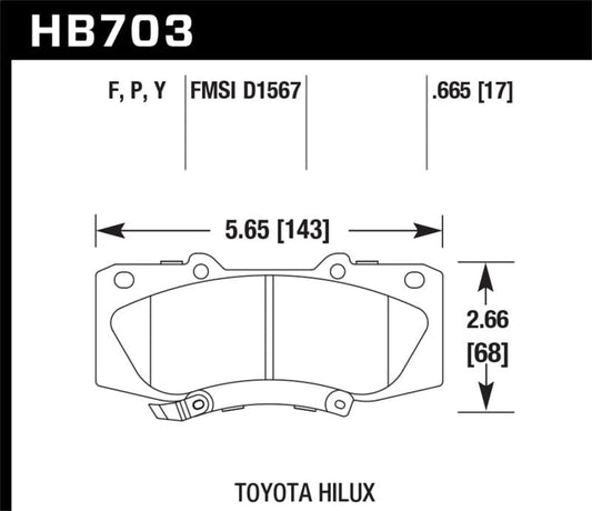 Kies-Motorsports Hawk Performance Hawk 05-13 Toyota Hilux LTS Street Brake Pads