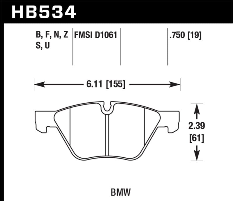 Kies-Motorsports Hawk Performance Hawk 08-12 BMW 128i /06 325i/325Xi /07 328i/328Xi /06 330i/330Xi Front HT-10 Race Brake Pads