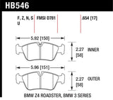 Kies-Motorsports Hawk Performance Hawk 08 BMW Z4 3.0L HPS 5.0 Front Brake Pads
