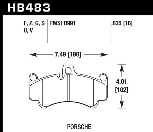 Kies-Motorsports Hawk Performance Hawk 08 Porsche 911 Targa 4/4S/03-05 911 GT2/04-08 GT3/07-08 Turbo DTC-70 Race Front Brake Pads