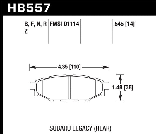 Kies-Motorsports Hawk Performance Hawk 08 WRX Rear HPS Street Brake Pads