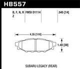 Kies-Motorsports Hawk Performance Hawk 08 WRX Rear Performance Ceramic Street Brake Pads