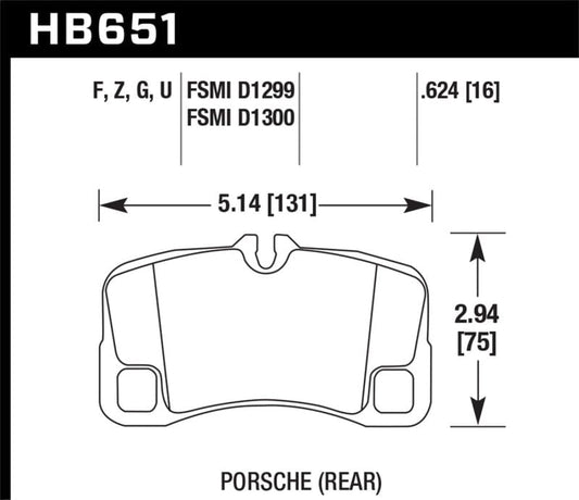 Kies-Motorsports Hawk Performance Hawk 09-11 Porsche 911 3.6L Carrera Exc.Ceramic Composite Brakes Rear ER-1 Brake Pads