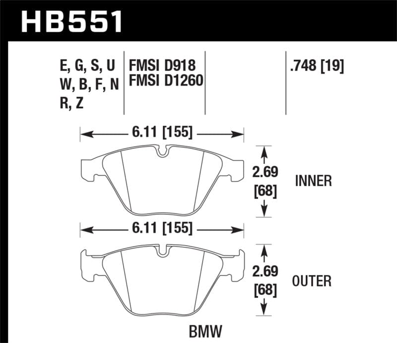 Kies-Motorsports Hawk Performance Hawk 09-13 BMW M3 DTC-60 Race Front Brake Pads