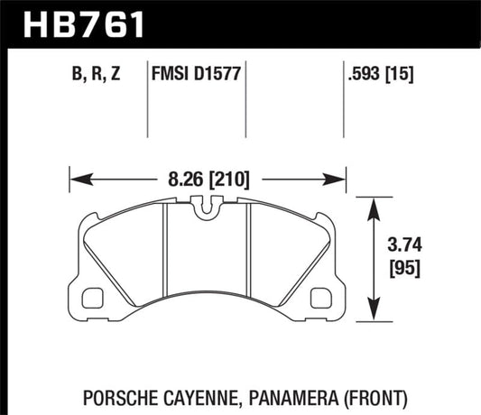 Kies-Motorsports Hawk Performance Hawk 10-13 Porsche Panamera / 12-15 Cayenne  Performance Ceramic Luxury & Touring Front Brake Pad
