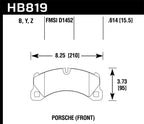 Kies-Motorsports Hawk Performance Hawk 11-13 Porsche Cayenne HPS 5.0 Front Brake Pads