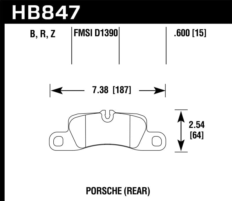 Hawk 11-18 Porsche Cayenne Performance Ceramic Rear Brake Pads Secondary image