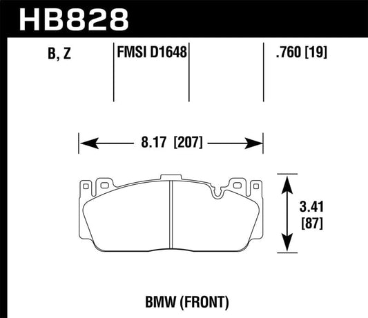 Kies-Motorsports Hawk Performance Hawk 12-17 BMW M6 / 14-17 BMW M6 Gran Coupe / 13-16 BMW M5 HPS 5.0 Front Brake Pads