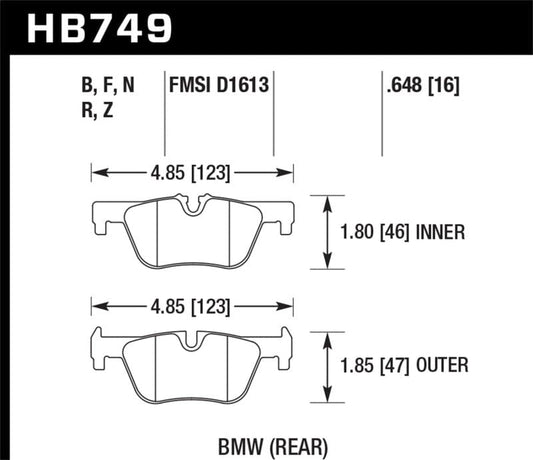 Kies-Motorsports Hawk Performance Hawk 13-14 BMW 328i/328i xDrive / 2014 428i/428i xDrive HPS 5.0 Rear Brake Pads