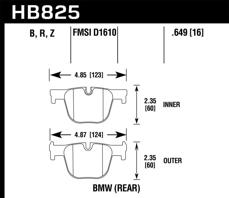 Hawk 13-15 BMW 335i/335i xDrive / 14-16 BMW 435i/435i xDrive HPS 5.0 Rear Brake Pads Secondary image