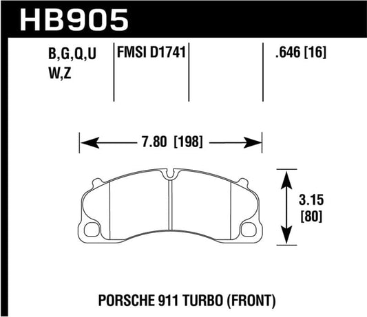 Kies-Motorsports Hawk Performance Hawk 14-18 Porsche 911 DTC-70 Front Race Brake Pads