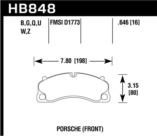 Kies-Motorsports Hawk Performance Hawk 14-19 Porsche 911 GT3/GT3 RS / 2016 Porsche Cayman GT4 DTC-70 Race Front Brake Pads