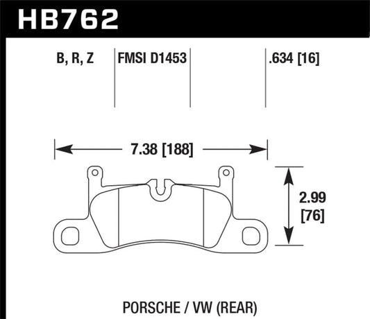 Kies-Motorsports Hawk Performance Hawk 15-17 Porsche Cayenne / 15-16 Volkswagen Toureg HPS Street Rear Brake Pads