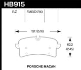 Kies-Motorsports Hawk Performance Hawk 15-18 Porsche Macan Performance Ceramic Rear Brake Pads