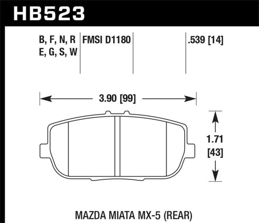 Kies-Motorsports Hawk Performance Hawk 17-19 Fiat 124 Spider 1.4L Abarth Rear ER-1 Brake Pads