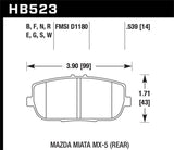 Kies-Motorsports Hawk Performance Hawk 17-19 Fiat 124 Spider 1.4L Abarth Rear ER-1 Brake Pads