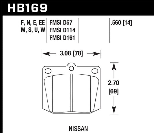 Kies-Motorsports Hawk Performance Hawk 1987 Mitsubishi Precis Front ER-1 Brake Pads