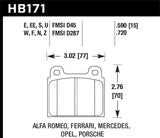 Kies-Motorsports Hawk Performance Hawk 1987 Volkswagen Scirocco 1.8L Base Front ER-1 Brake Pads