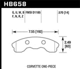 Kies-Motorsports Hawk Performance Hawk 2010-2013 Chevy Corvette Grand Sport (One-Piece Pads) ER-1 Motorsports Front Brake Pads