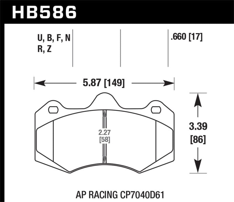 Kies-Motorsports Hawk Performance Hawk 2014 McClaren MP4-12C (Spider) DTC-60 Rear Race Brake Pads