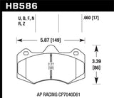 Kies-Motorsports Hawk Performance Hawk 2014 McClaren MP4-12C (Spider) DTC-60 Rear Race Brake Pads