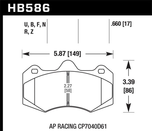 Kies-Motorsports Hawk Performance Hawk 2014 McClaren MP4-12C (Spider) DTC-60 Rear Race Brake Pads