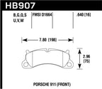 Kies-Motorsports Hawk Performance Hawk 2016 Porsche 911 Carrera S HPS 5.0 Front Brake Pads